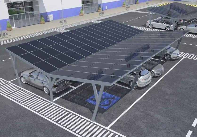 carport-solaire-photovoltaïque-parking-centre-commercial