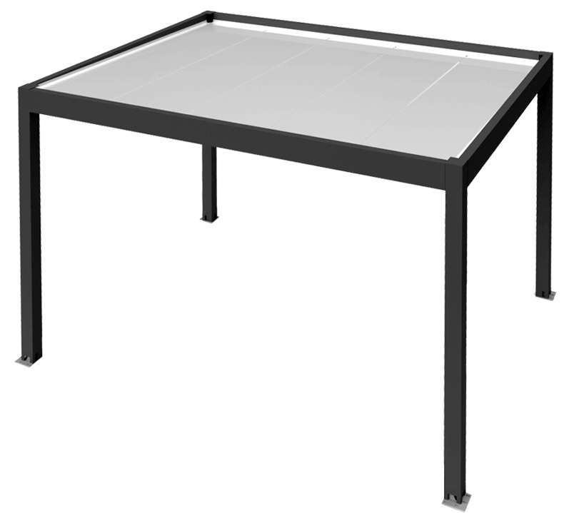 pergola à toiture autoportante fixe sans fond